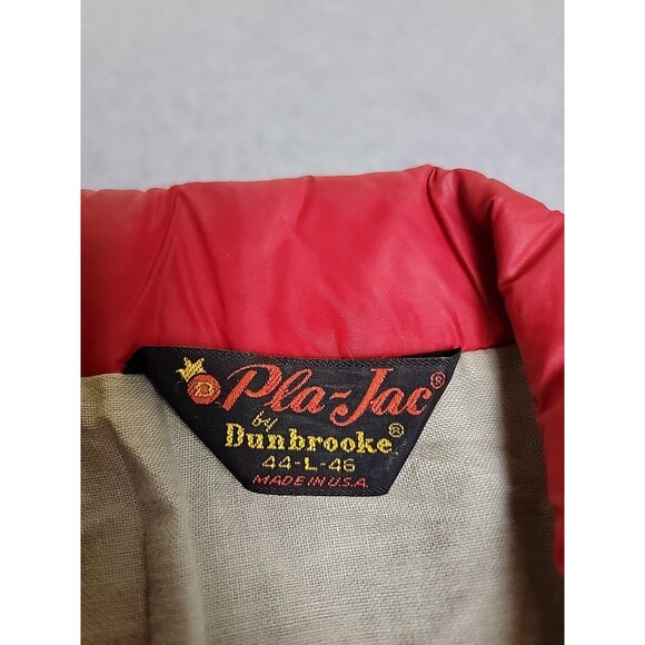 Vtg Plac Jac Dunbrooke Windbreaker Mens L Red Trucker Million Miles Zip Safety - Picture 2 of 15